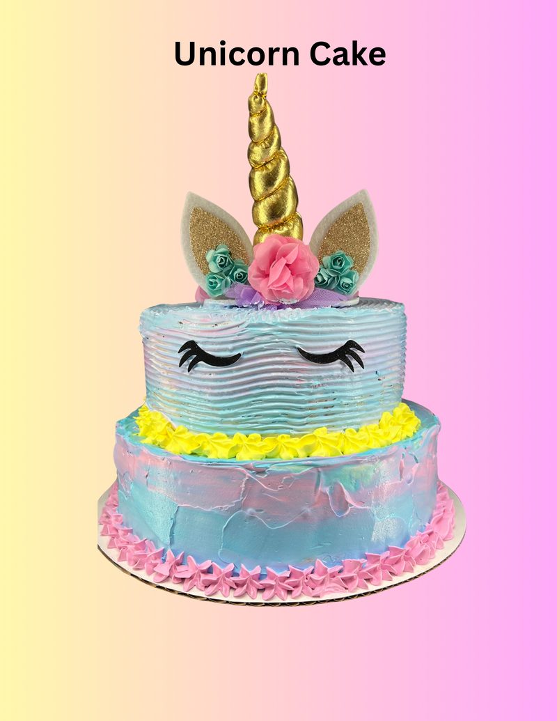 Custom unicorn ice cream cake