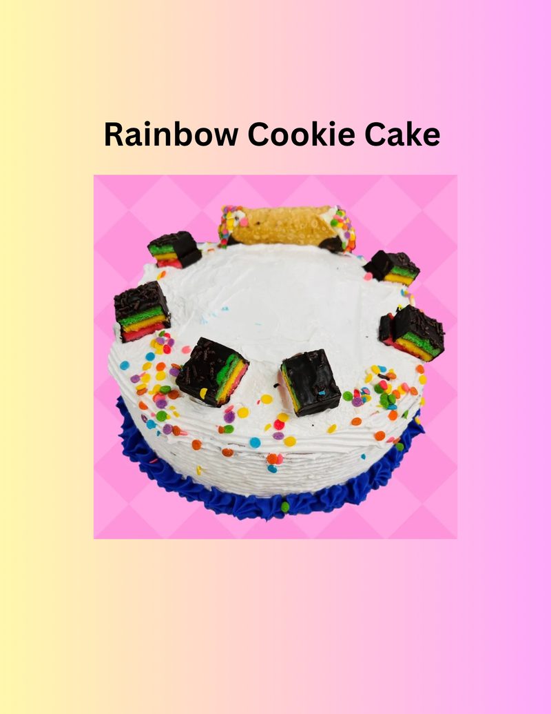Rainbow cookie custom ice cream cake