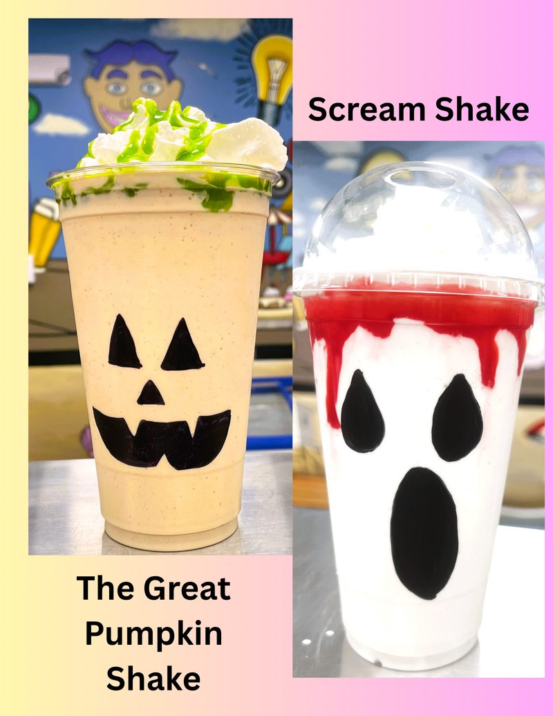 The Great Pumpkin and Scream Halloween milkshakes