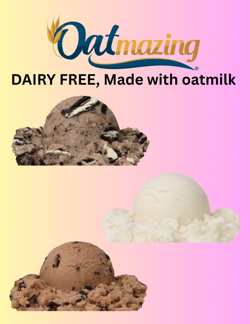 Non-dairy oat milk ice cream scoop